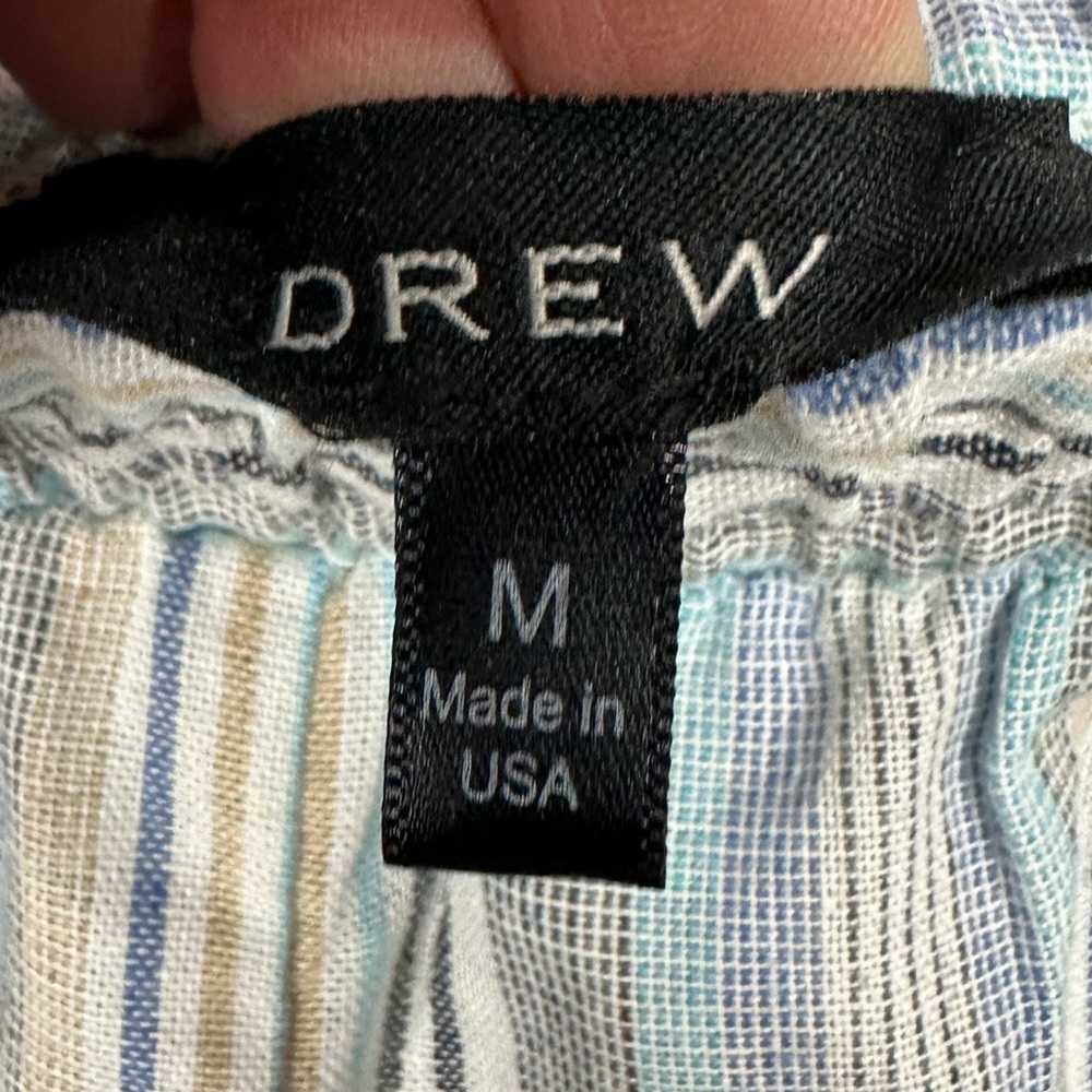 Drew Striped Pull On Elastic Waist Woven Shorts Pockets Beachy Vacay Casual Sz M - Picture 2 of 6